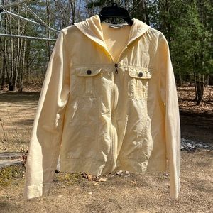 Croft & Barrow Butter Yellow Zip-Up Hoodie Sweatshirt Women’s Size L Spring